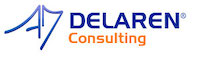 Logo of delaren consulting featuring stylized blue text "delaren" and "consulting" in orange, with a blue and gray numeral "47" on the left.